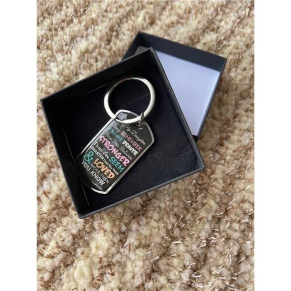 To My Daughter Dog Tag Keychain  |  Motivational Gifts | Daughter Gifts - Picture 5 of 8